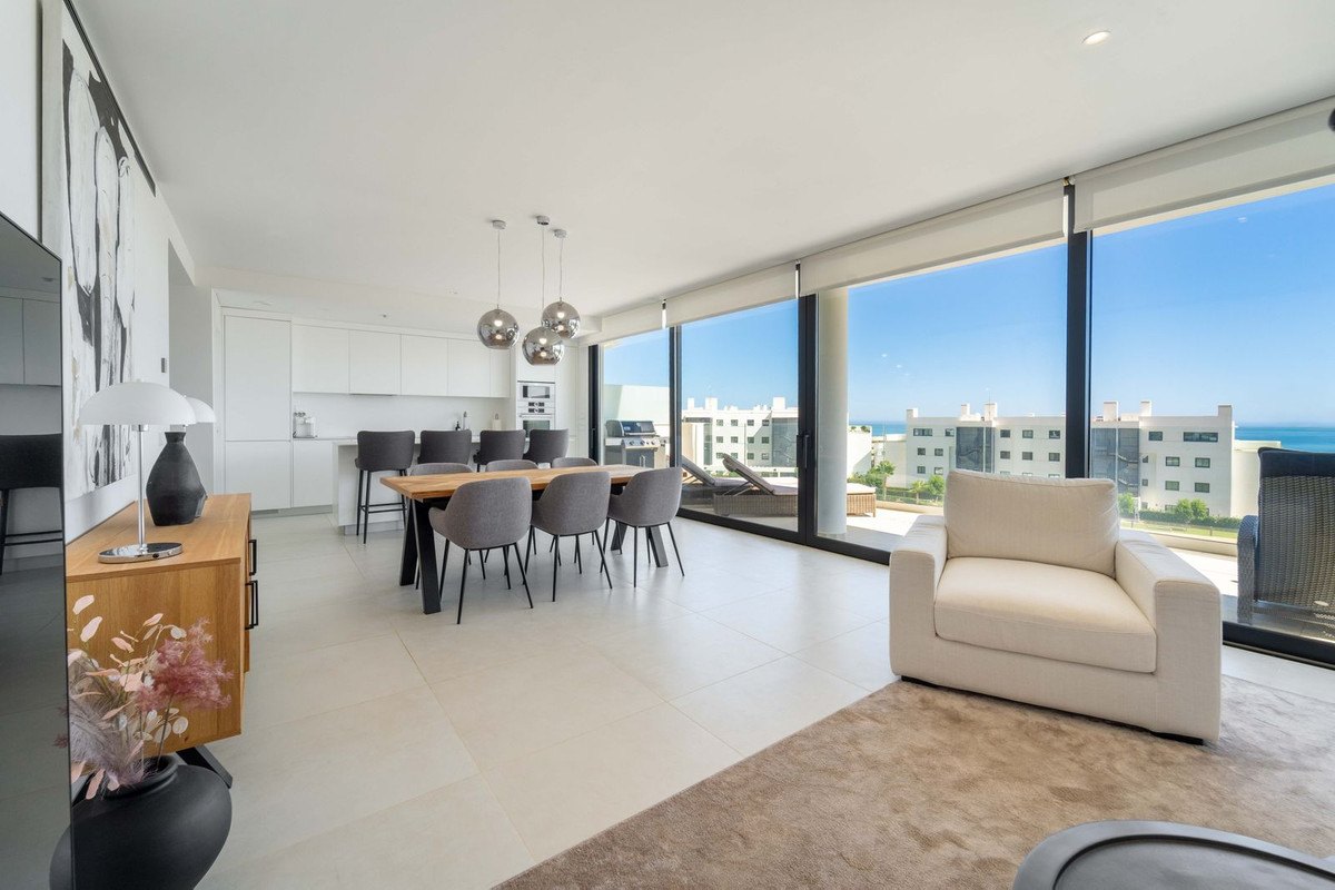 Salón con vistas al mar, apartamento en Higuerón